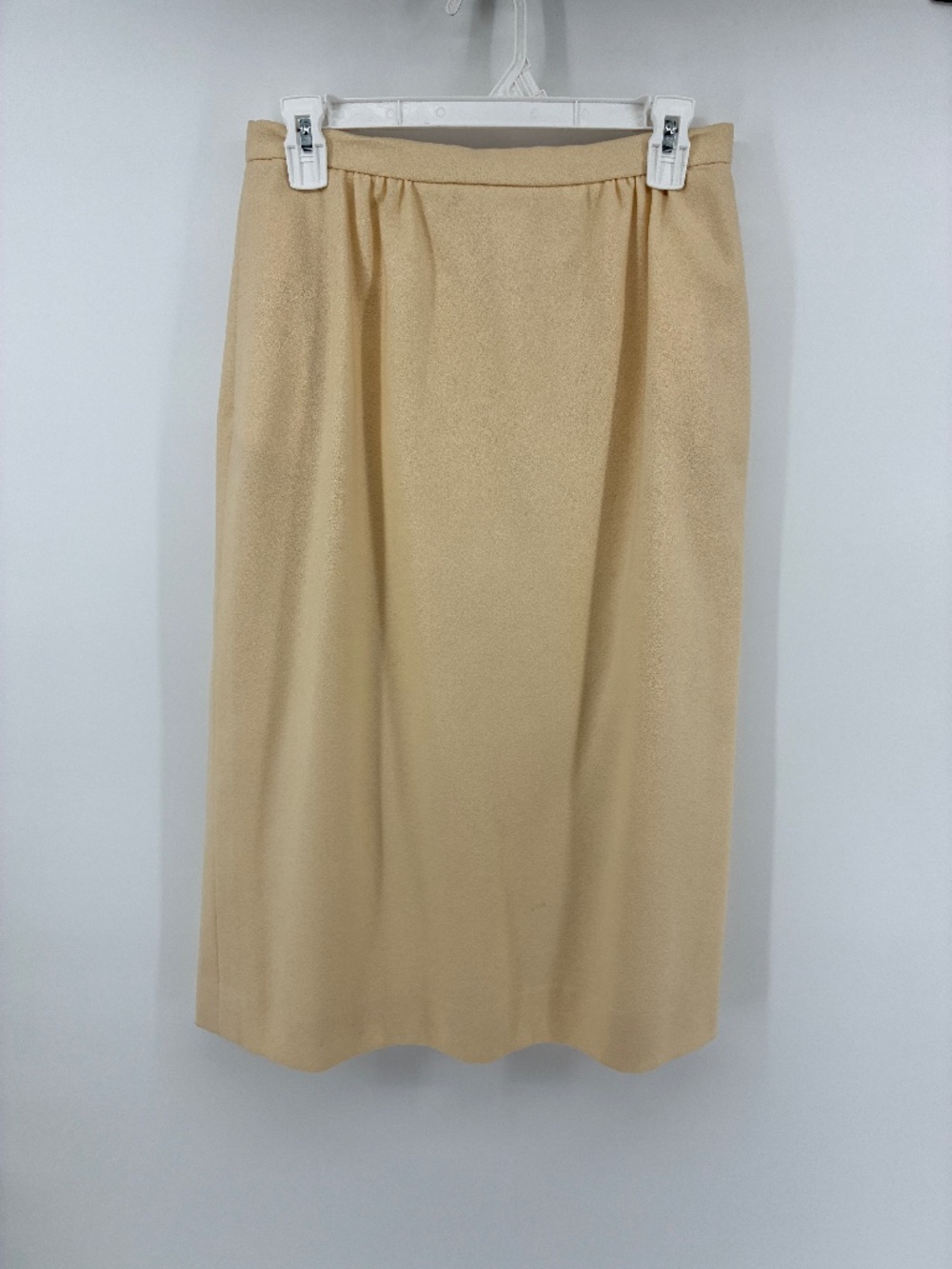 Vintage 100% Wool Cream Pencil Skirt